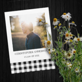 Graduation BBQ Gingham Ankündigung