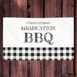 Graduation BBQ Gingham Banner