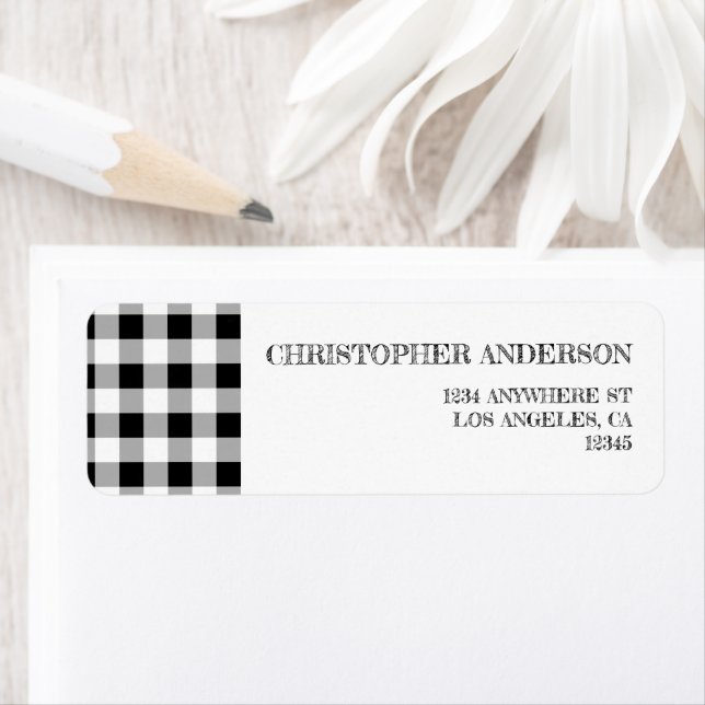 Graduation BBQ Gingham Return Address (Insitu)