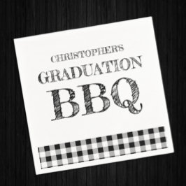 Graduation BBQ Gingham Serviette