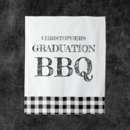 Graduation BBQ Gingham Wandteppich