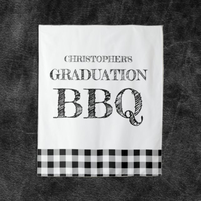 Graduation BBQ Gingham Wandteppich (Von Creator hochgeladen)