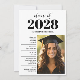 Graduation Black Cap And Tassel Photo Open House  Einladung