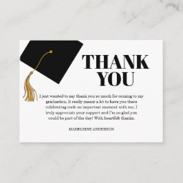 Graduation Black Cap And Tassel Photo Thank You Begleitkarte