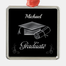 Graduation Black & Silver, Cap & Diploma