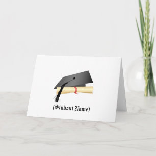 Graduation Cap and Diploma,Personalized Stationery Dankeskarte