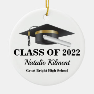 Graduation Cap Black and Gold Class of 2022 Foto Keramik Ornament