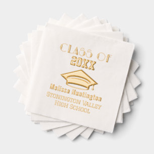 Graduation Cap Bold Name "Class of" Year #2C Servietten Mit Folie
