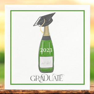 Graduation Cap Champagne Klasse der Grenzübergänge Serviette