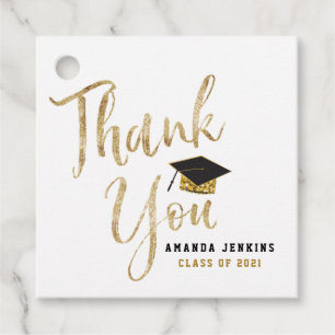 Graduation Cap Class of 2021 für Black & Gold Glit Geschenkanhänger