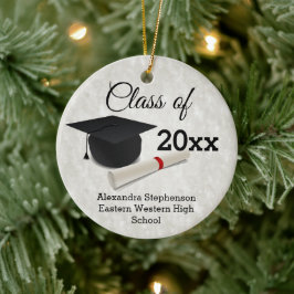 Graduation Cap Diploma Customized Keramik Ornament