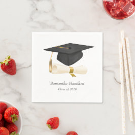 Graduation Cap Diploma Personalized Party  Serviette