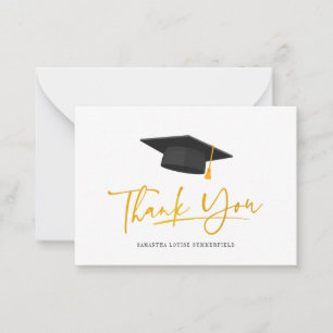 Graduation Cap Gold Tassel Danke Karte