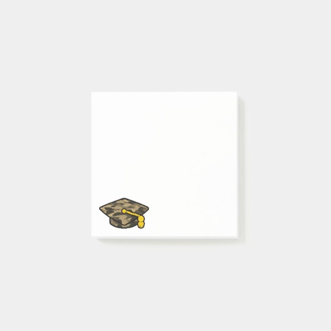 Graduation Cap Khaki Camouflage Post-it Klebezettel (Vorderseite)