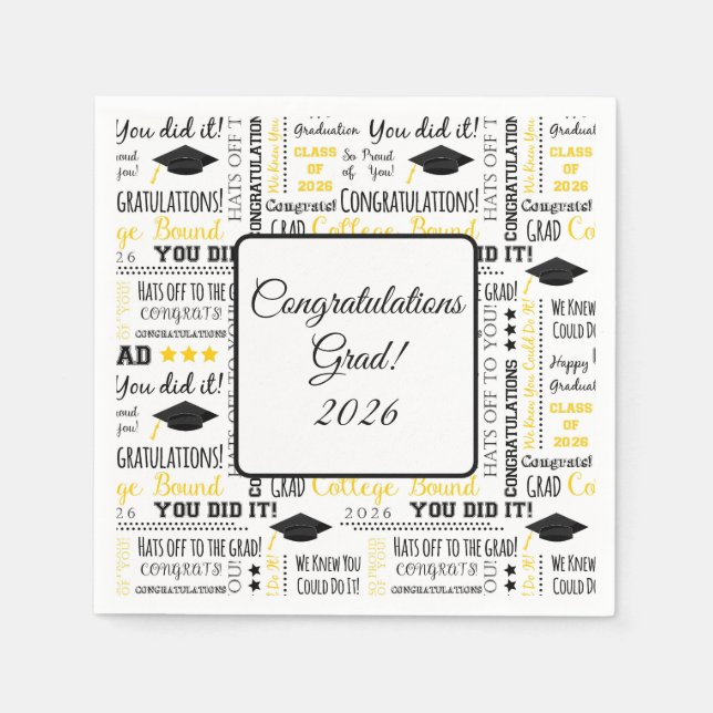 Graduation Cap Napkins Serviette (Vorderseite)