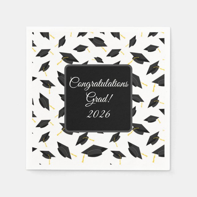 Graduation Cap Napkins Serviette (Vorderseite)
