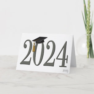 Graduation Cap Simple Modern Graduate 2024 Karte