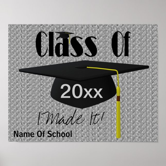 Graduation Cap Tassel Ich machte es lustiges Poste Poster (Vorne)