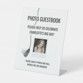 Graduation Cap Tassel Photo Guest Book Sockelschild
