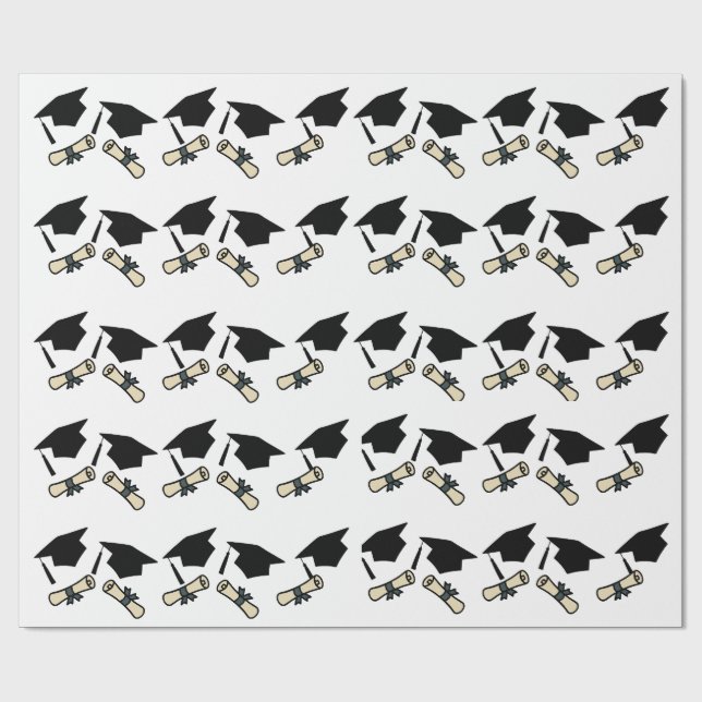 Graduation Celebration Wrapping Paper Geschenkpapier (Flach)