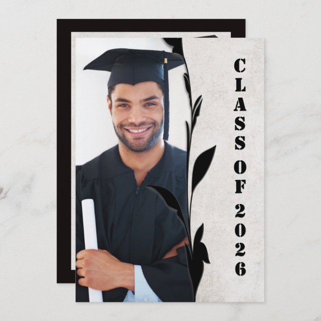 Graduation Class of 2026 Photo Frame Einladung (Vorne/Hinten)