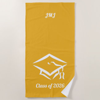 Graduation Class of 20?? GLDWHT Custom Year Name Strandtuch