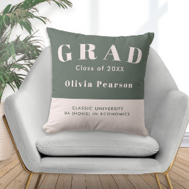 Graduation Class of 20XX Sage Green Blush Keepsake Kissen