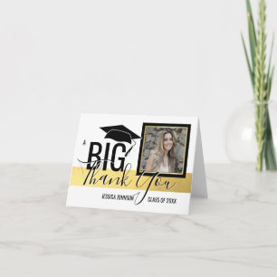 GRADUATION CLASS OF - THANK YOU Gold Foil   PHOTO Dankeskarte
