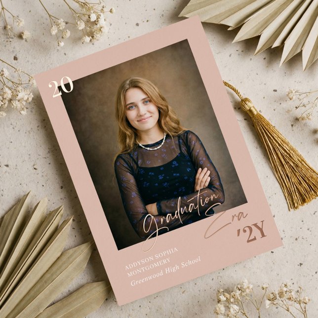 Graduation Era Minimal Graduate Photo Announcement Folieneinladung (Graduation Era Minimal Graduate Photo Announcement)