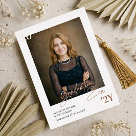 Graduation Era Minimal Graduate Photo Announcement Folieneinladung