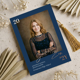 Graduation Era Minimal Graduate Photo Announcement Folieneinladung