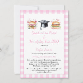 Graduation Feast Wordplay Fun BBQ Invitation Einladung