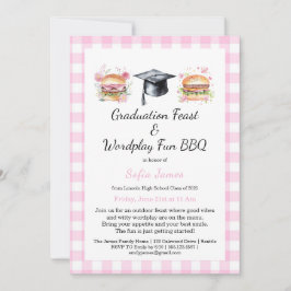 Graduation Feast Wordplay Fun BBQ Invitation Einladung