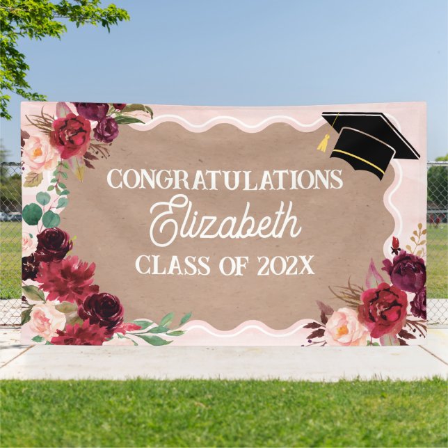 Graduation floral craft party banner (Außenbereich)
