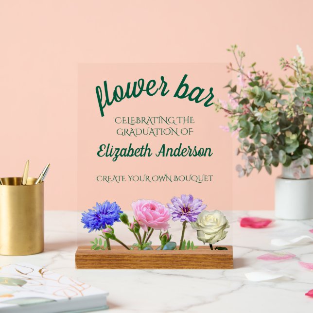 Graduation Garden Party Flower Bar Acrylschild (Hochzeit)