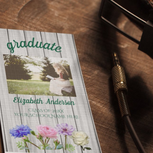 Graduation Garden Party Name Card Visitenkarte (Von Creator hochgeladen)