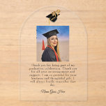 Graduation Grad cap Arch design Thank You Acrylic Acryleinladungen<br><div class="desc">Say "Thank You" in style with this superb acrylic card -- arch shape with photo. The basic design includes graduation cap with ribbon, message, signature name and photo. Be sure to scroll down to get a full product description of acrylic cards (on the left). All text is easily changed with...</div>