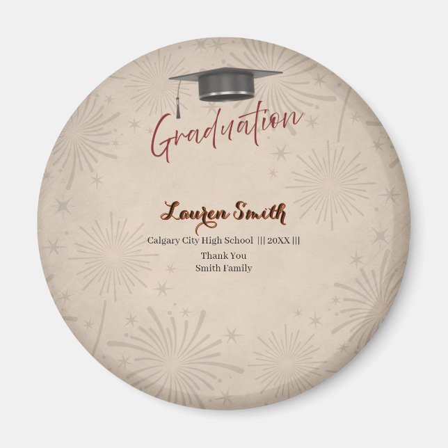 Graduation Guest Book Modern Keepsake  Magnet (Vorne)