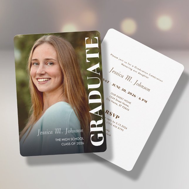Graduation invitation with photo portrait einladung (Von Creator hochgeladen)