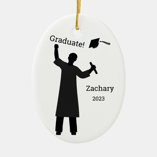 Graduation Male Celebration Keepsake Keramik Ornament (Vorne)