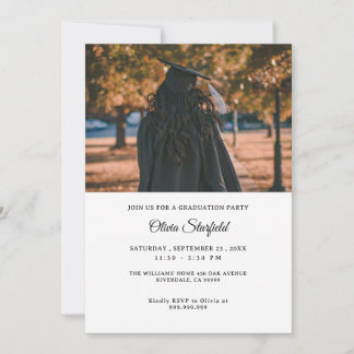 Graduation Modern Elegant Custom Photo celebration Einladung