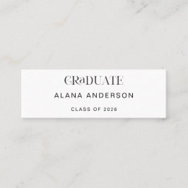 Graduation Name Card Modern Minimalist Mini Visitenkarte