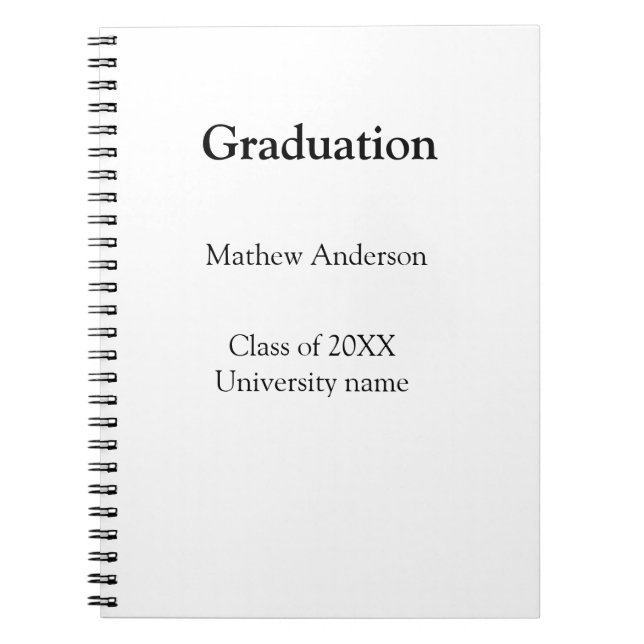 Graduation name class of 20XX university name simp Notizblock (Vorderseite)