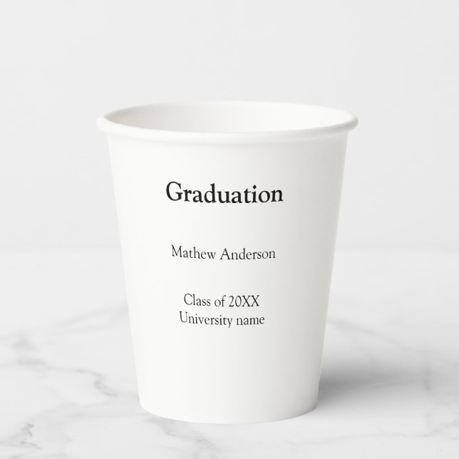 Graduation name class of 20XX university name simp Pappbecher (Vorderseite)