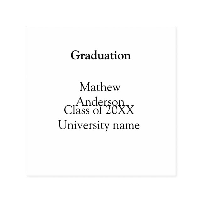 Graduation name class of 20XX university name simp Permastempel (Design)