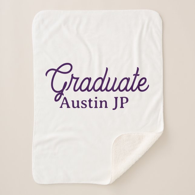 Graduation name purple simple minimal stylish call sherpadecke (Vorderseite)