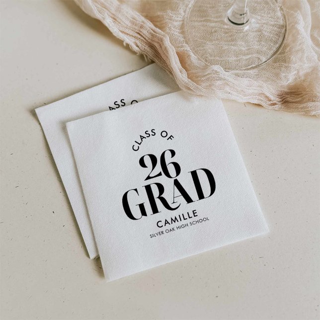 Graduation Napkins Class of 2026 Serviette (Class of 26 Graduation Napkin)