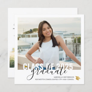 Graduation Open House Square Invitation Card Ankündigung