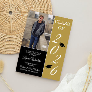 Graduation Party 2025 Grad Gold Einladung