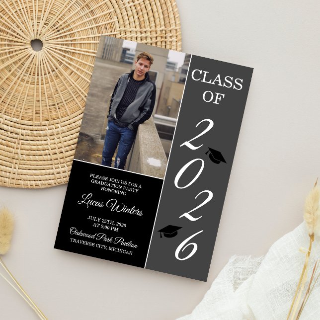 Graduation Party 2025 Grad Hat Gray Einladung (Von Creator hochgeladen)